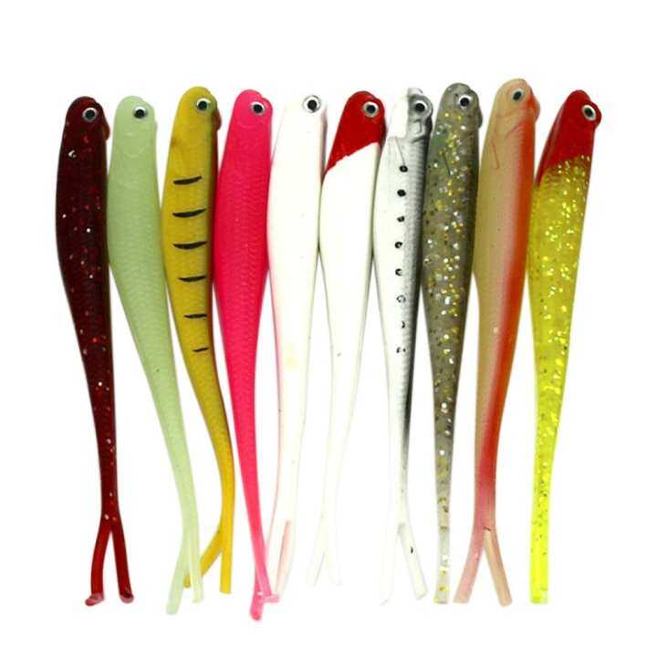 10pcs/lot Soft Plastic Lures 13cm/5.12\" 8g Fishing Bait Tackle 10 Colors