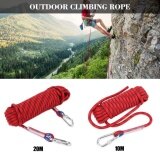 12mm Multifunctional Core Heavy Duty Paracord Camping Climbing Tying Rope with Carabiner (Red-20m)
