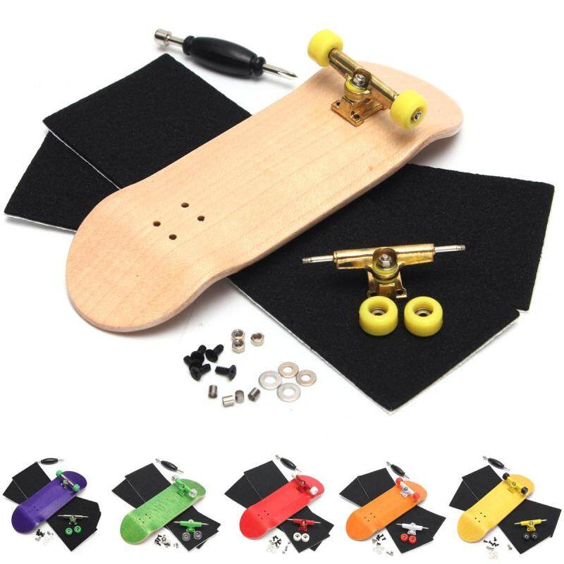 Giá bán 2 Set Basic Complete Wooden Fingerboard Finger Scooter with Bearing Grit Box Foam Tape - intl