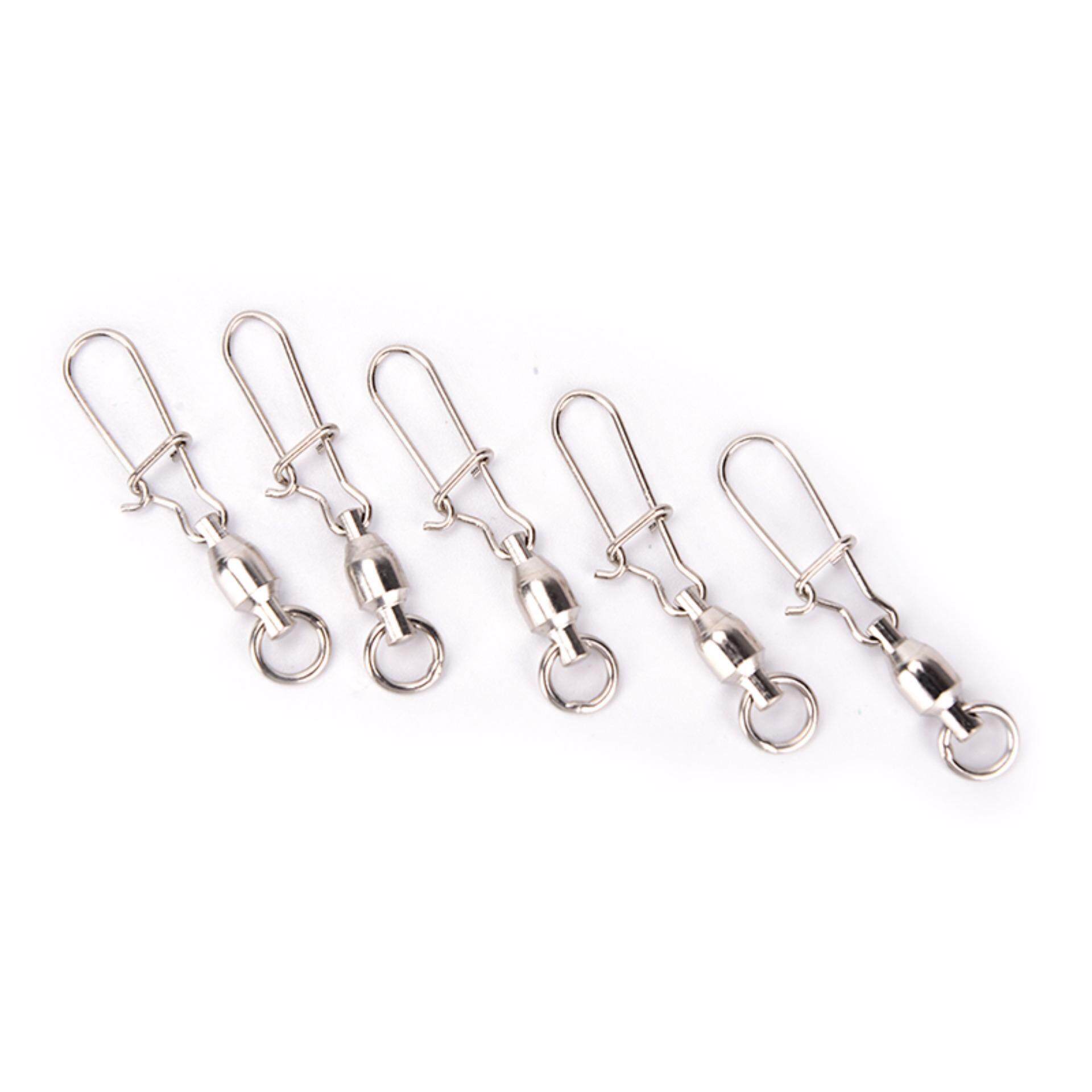 20Pcs Fishing Ball Bearing Fishing Swivels Crane Duo Lock Snap Trolling Rigging Fshing Accessories - intl