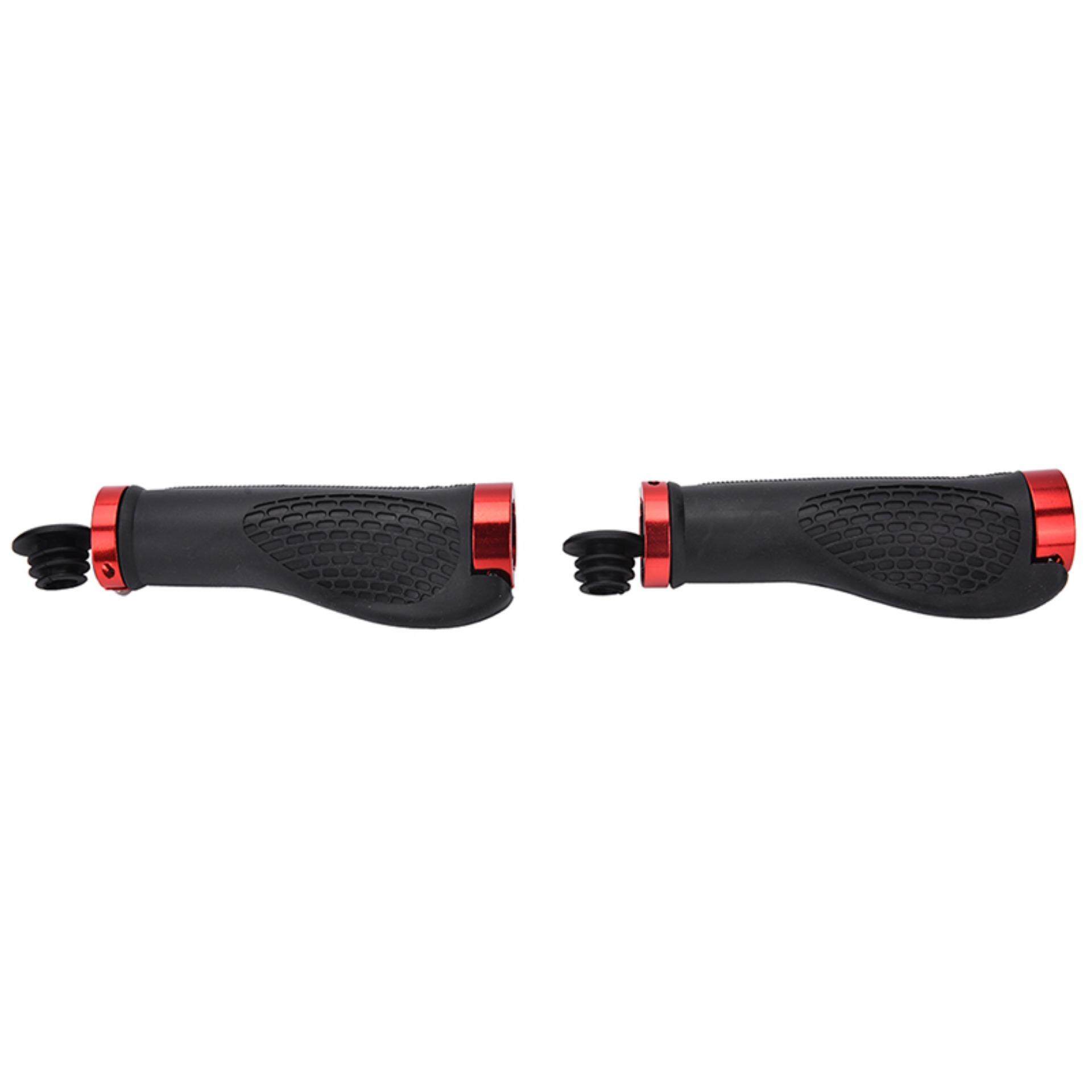 2X Karet Gunung BMX Sepeda MTB Kunci Bersepeda-Di Stang Grip Merah 13*3.5 Cm-Intl