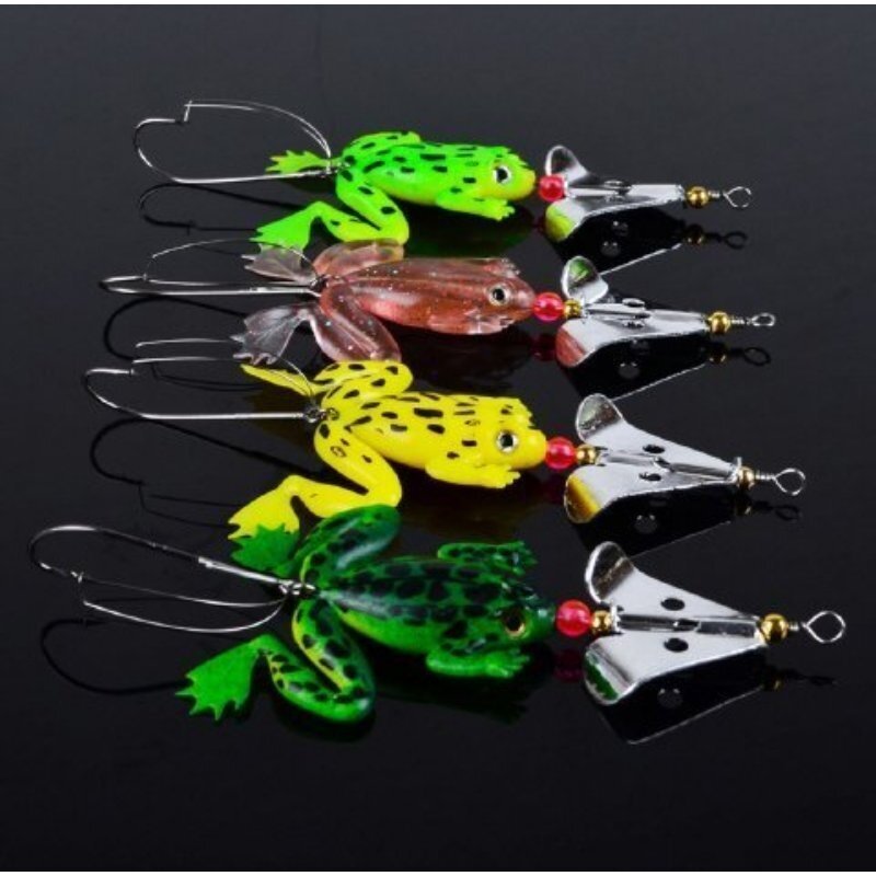 Veecome 4 Pcsrubber กบเหยื่อปลาแบบอ่อน Bass Crankbait 9 เซนติเมตร 3.54 6.2 กรัมสำหรับกลางแจ้ง - Intl