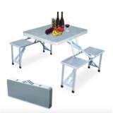 Heavy Duty Folding Picnic Table and 4 Chairs Stool Camping BBQ Outdoor Equipment