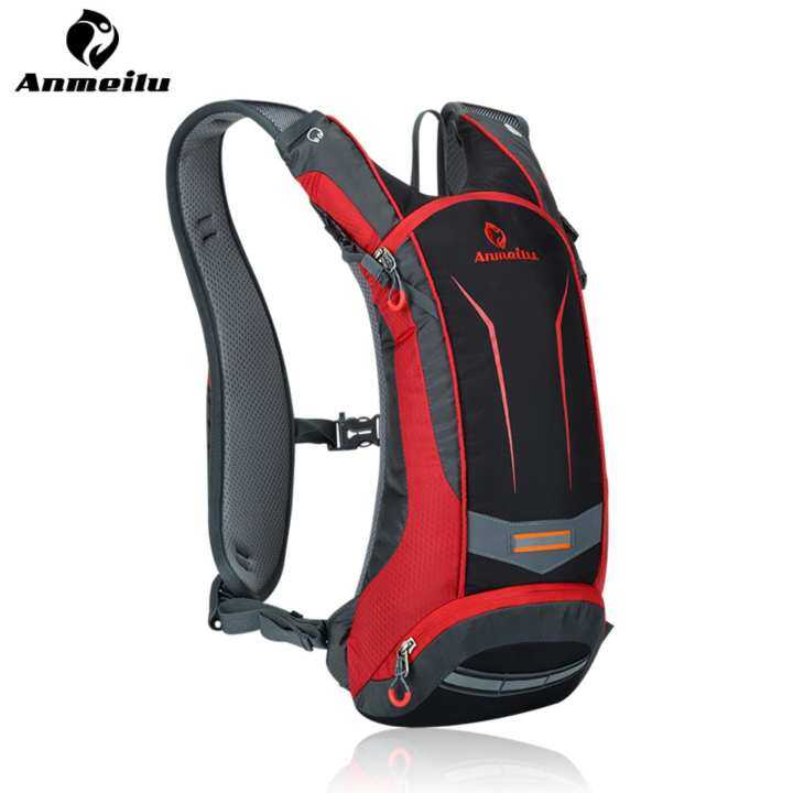 ANMEILU 8L Waterproof Sports Backpack Nylon Bag for Men Women Outdoor Camping Hiking Climbing Cycling Jogging Fishing Rock Climbing Skiing Shoulders Bag ,Red