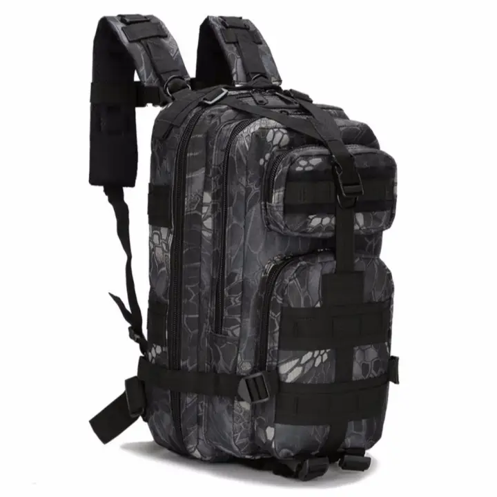 gray tactical backpack