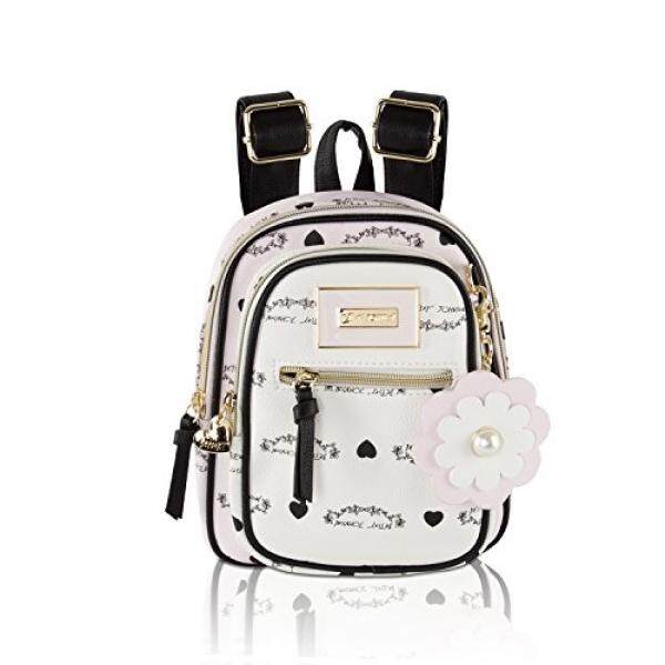 Betsey Johnson Banner Print Front Pocket Mini Travel Backpack - Blush Multi - intl