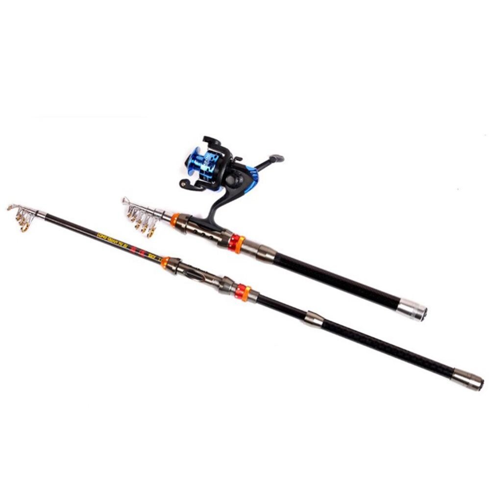 Keberuntungan-G Karbon Serat Portabel Ultralight Ultrashort Teleskopik Joran Laut Berputar Tiang Warna: Hitam Panjang: 3.6-Internasional