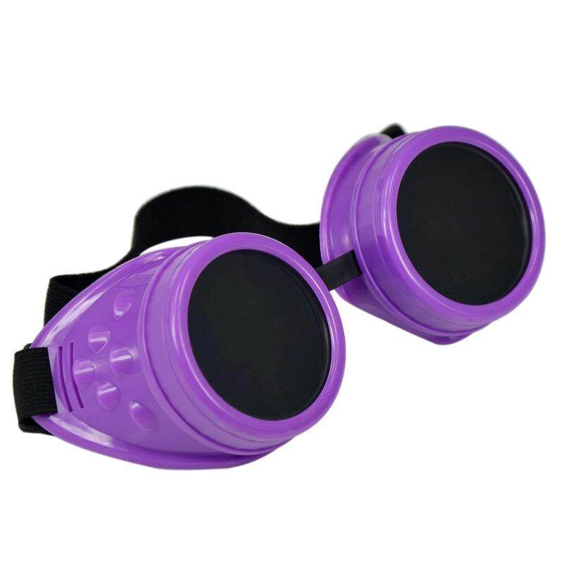 Cyber Goggles Steampunk Welding Goth Cosplay Vintage Goggles Rusti (Purple/Black) (Intl)