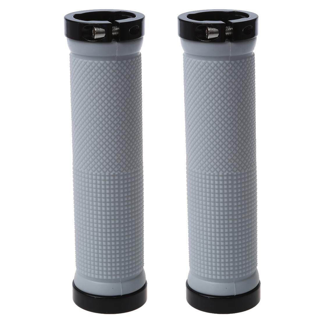 Double Jalan Gunung MTB BMX Bersepeda Kunci Sepeda Di Grip Pengunci Pegangan Stang (Putih)-Intl