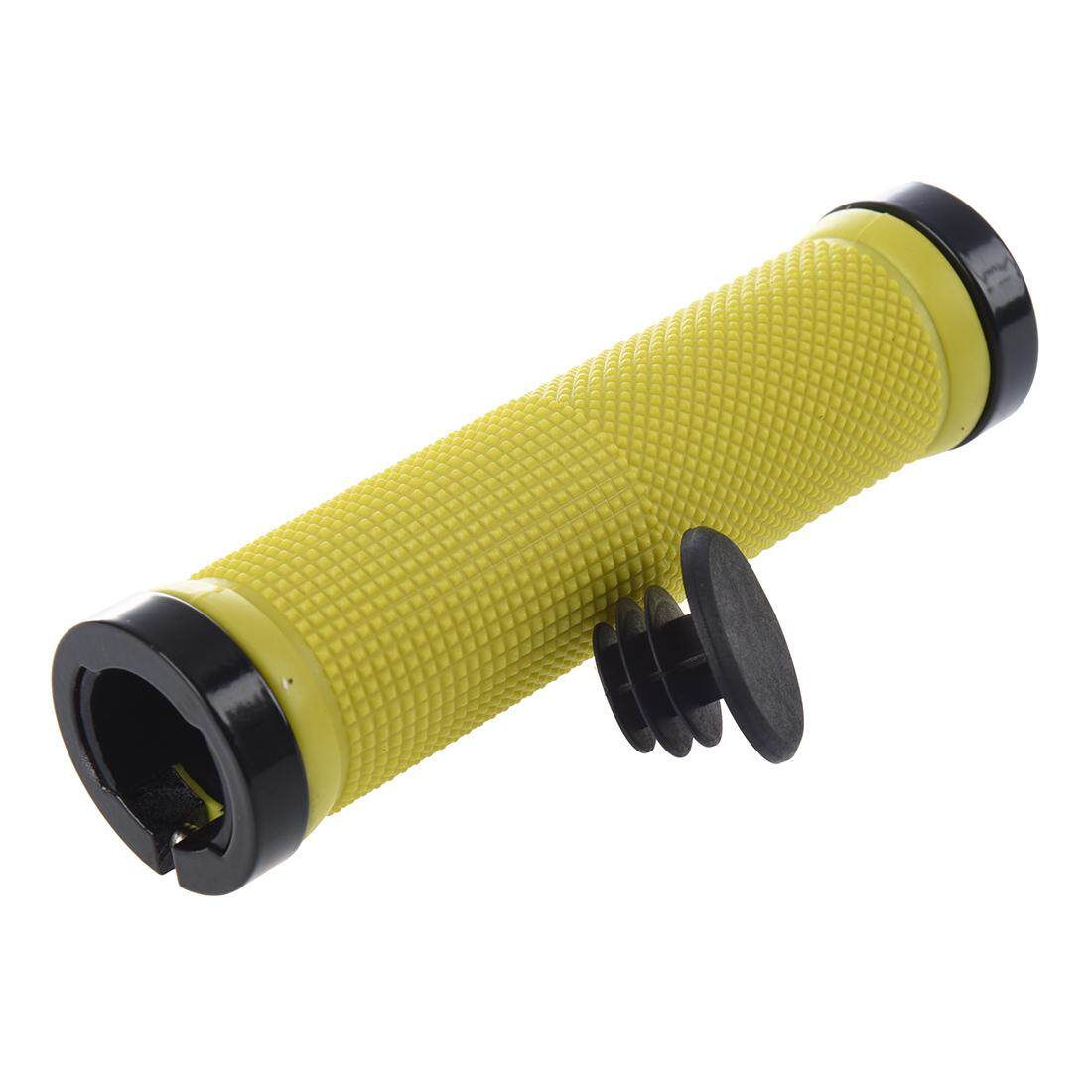 Double Jalan Gunung MTB BMX Bersepeda Kunci Sepeda Di Grip Pengunci Pegangan Stang (Kuning) (Intl)-Intl
