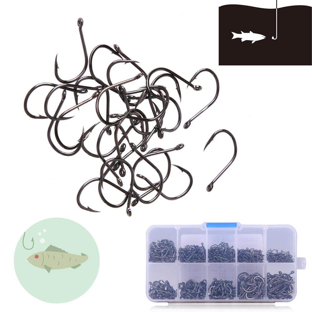 [Express Delivery+Receive within 3 days]Fishing Jig Hooks with Hole Fly Tackle Box Carbon Steel (MY)