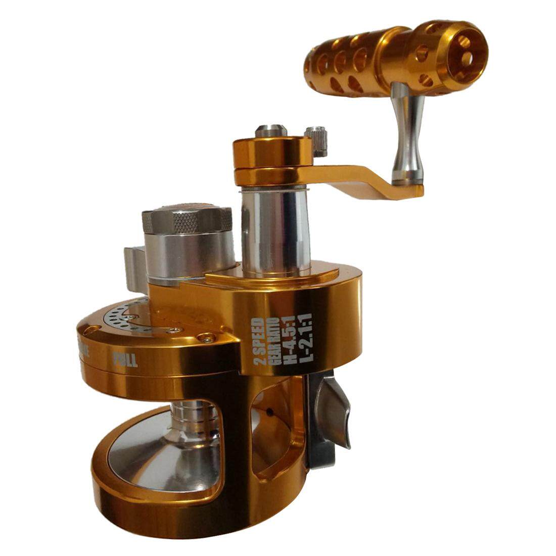 Penuh Logam JIGGING Kumparan Ganda Kecepatan Trolling Pancing Kumparan 30kgs Power Drag Dalam Laut Saltwater Boat Kumparan SYD70 4.5: 1 2.1: 1 Kiri-Internasional