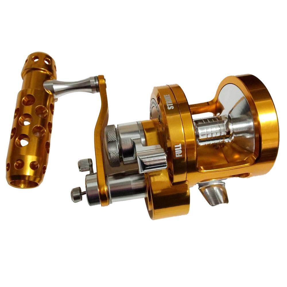 Full Metal Gulungan Putar Kecepatan Ganda Penggulung Tali Pancing 30kgs Power Drag Dalam Air Asin Laut Boat Reel SYD90 4.5: 1 2.1: 1 Kanan-Intl