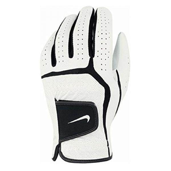 나이키 Golf Mens Dura Feel VI - Junior Left Hand Regular Glove (White/Black, Medium) - intl