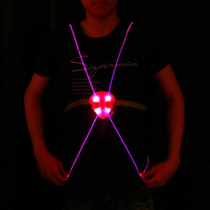 HORI Lightweight LED Running Cycling Reflective Strap Night SafetyVest Jacket Purple - intl