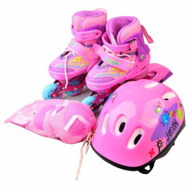 Baru Sepatu Roda Set Lengkap Pria dan Wanita Anak-anak Skates Skates Anak Dewasa Skating Sepatu Dengan Dapat Disesuaikan Blitz (S 26-32) (M 33-37) (LL 38-41)-Internasional
