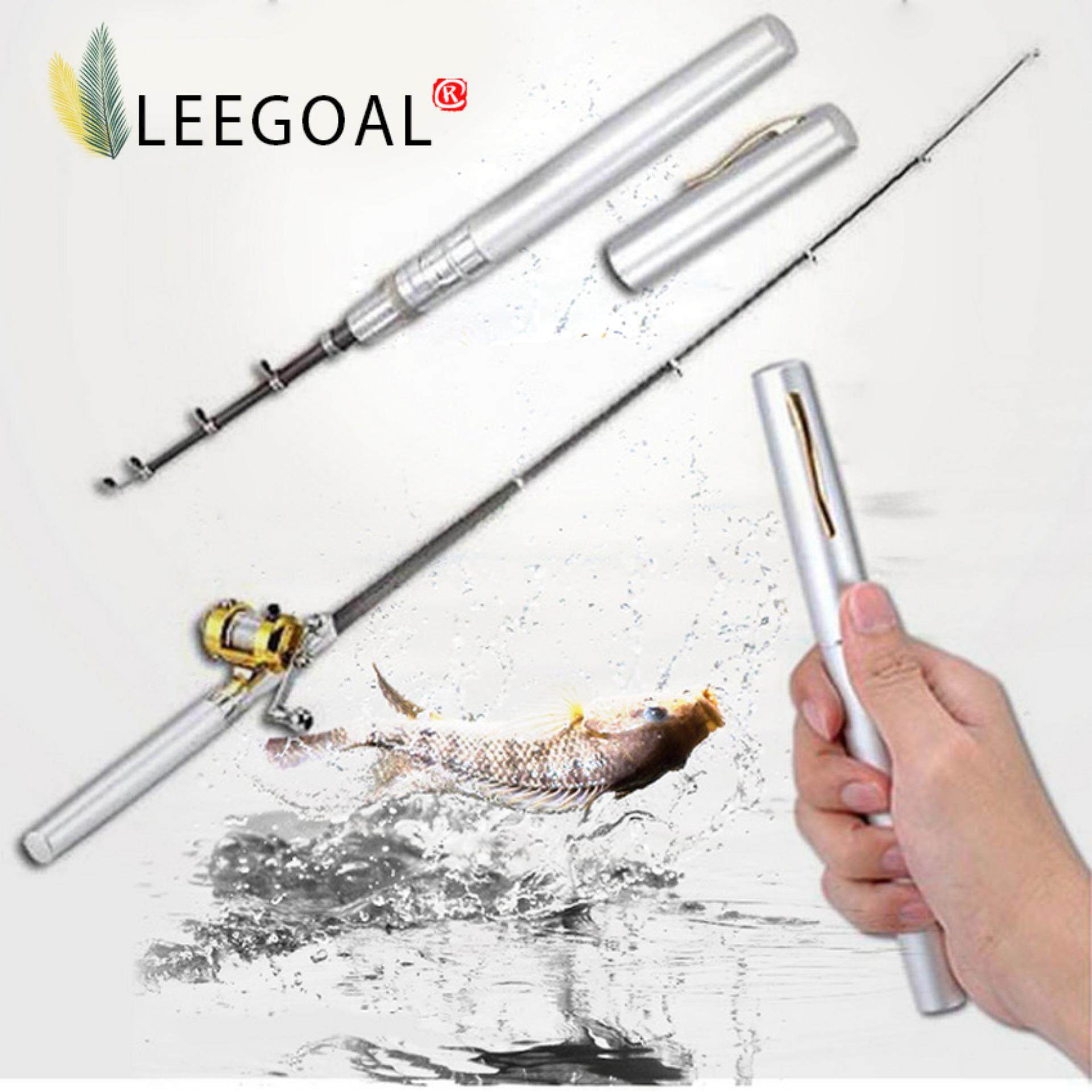 Mini Saku Aluminium Paduan Drum Roda Pulpen Bentuk Pancingan (Perak)-Internasional