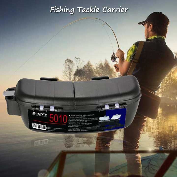 Multifunctional Portable Fishing Bait Tackle Box Storage Box Waist Carrier Lure Reel Holder Container Utility Box Case Fishing Hooks Accessory Box Waist Belt Multi-loader