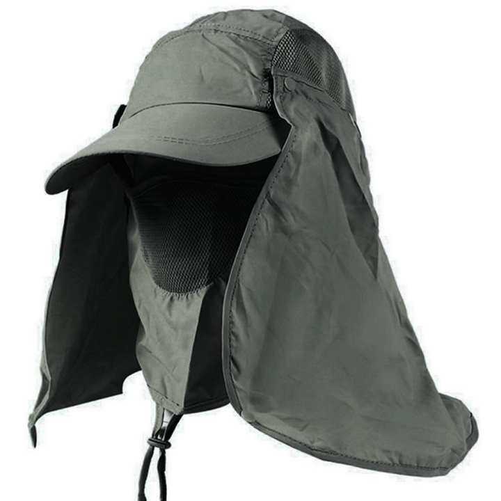 niceEshop Summer Sun Hat Cap For Men Women, Outdoor 360°UPF 50+ Sun Protection Camping Hiking Fishing Hats Caps With Removable Neck Face Flap Cover, Wide Brim