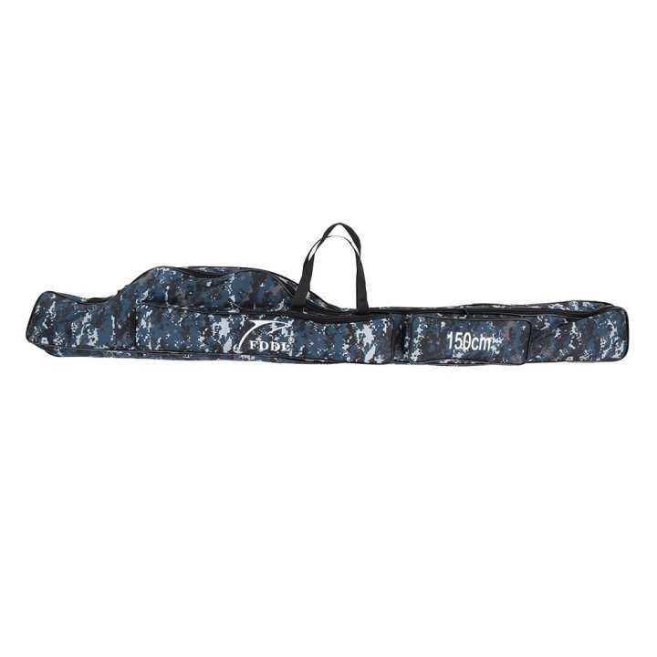 Portable Folding Fishing Rod Carrier Canvas Fishing Pole Tools Storage Bag Case Fishing Gear Tackle