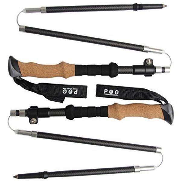 Premier Perlengkapan Outdoor POG Lipat Tongkat Trekking-Serat Karbon 100% dengan Gabus Alami Grip-Ultralight, Dapat Disesuaikan dilipat-Sempurna untuk Hiking, Berjalan, Snowshoeing dan Backpacking-Intl