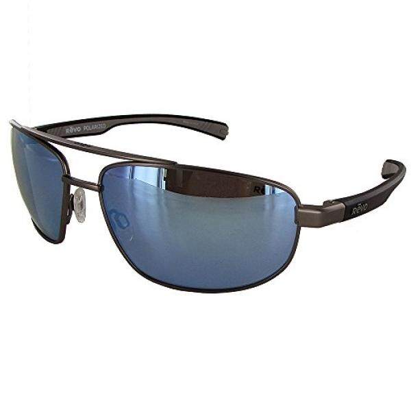 Revo Unisex RE 4059 Descend N Rectangular Polarized UV Protection Sunglasses Crystal Frame Green Water Lens Revo Sunglasses