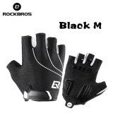 RockBros Cycling Bike Half Finger Gloves Shockproof Breathable Gloves Black
