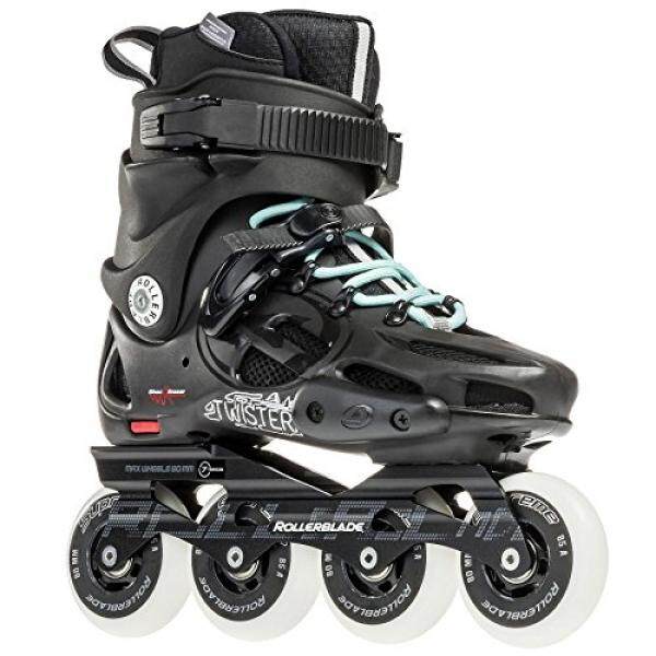 Sepatu Roda Sepatu Roda Twister 80 2017 Urban Twincam Ilq 7 Plus Bantalan Sepatu Roda, Hitam/Biru Muda, kami Wanita 8-Intl