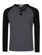 Star Mall MrWonder Men's Casual Slim Fit Raglan Long Sleeve Henley T-Shirt Baseball Tee Shirts Jersey