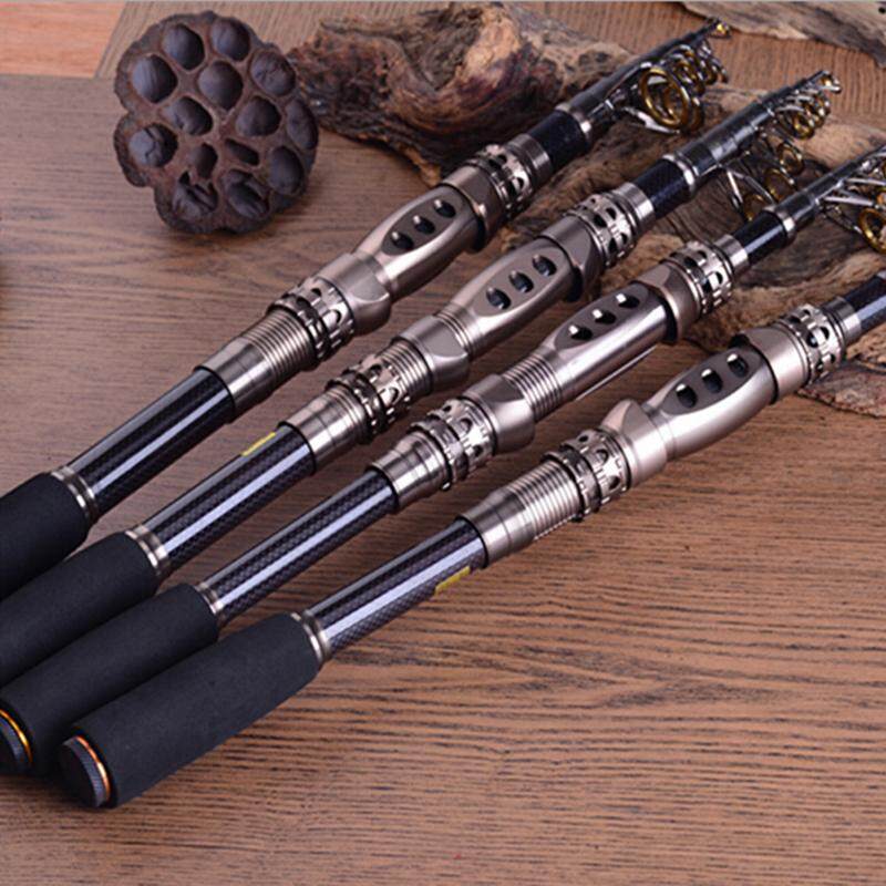 Teleskopis Pancing Tongkat Spinning Ikan Tangan Alat Pancing Laut Karbon Serat Tiang Portabel 3.0 M-Internasional