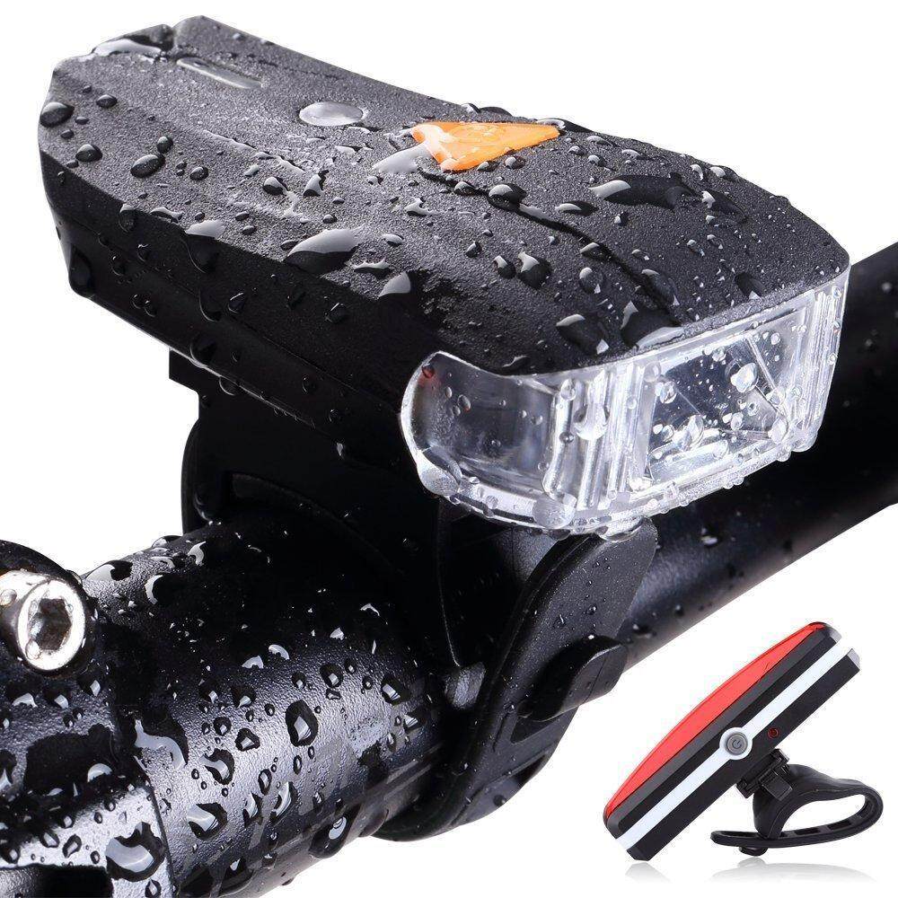 Wanxinkeji USB Pengisi Daya Lampu Sepeda Lampu Depan USB Belakang Ringan Gunung Sepeda Malam Lalu Lintas Set Lampu-Internasional