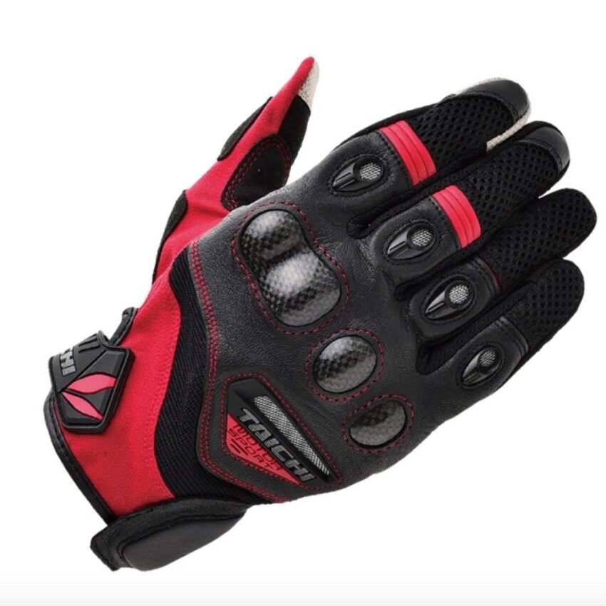 Yxgf Mall RS-TAICHI RST418 Tangan Bersepeda Sarung Tangan Motor Sarung Tangan Merah Withblack-Internasional