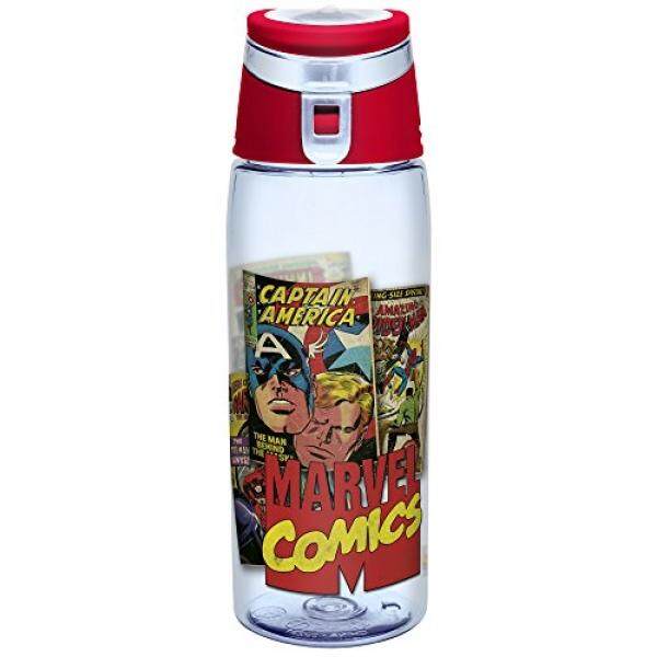 Zak Desain Zak! Desain Botol Air Tritan dengan Flip-Top Cap Menampilkan Retro Komik Marvel Grafis patah dan Bebas BPA Plastik 25 Oz. -Intl