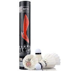 ZR Lining Ayqk052-4 Ae19 12Pcs/Set High-Quality Goose Feather 77Rotation Speed Durable Resistant Badminton/Shuttlecock Suitable Foramateur Senior/Superior Player Training And Competition White
