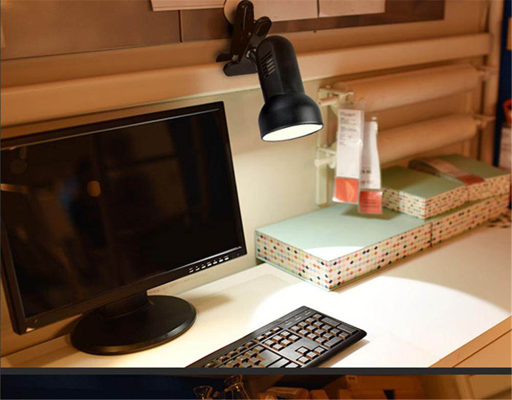 {hot} Black White E27 Desk Lamp for Dorm Room Clip DIY Table Lamp Holder Replaceable Light Source led Table Lamp Clip lamp for Reading