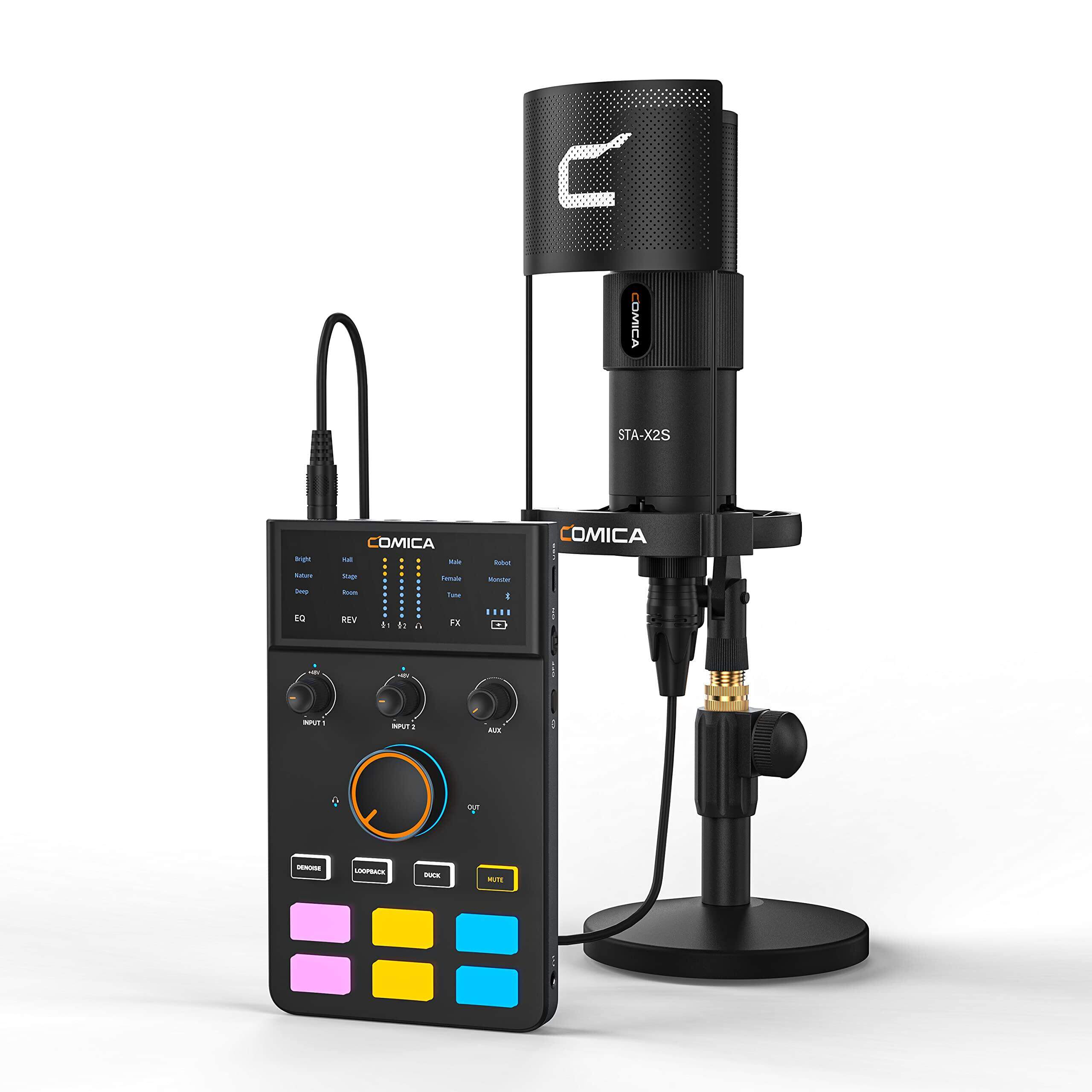 Comica adcaster C1-K1 podcast thiết bị Bó-Giao diện âm thanh USB với đầu  vào XLR kép, Bộ đổi giọng nói, 4 mic Preamp, 48kHz/24bit XLR Mic Điện dung  cho podcasting, streaming, chơi game và ghi âm | Lazada.vn