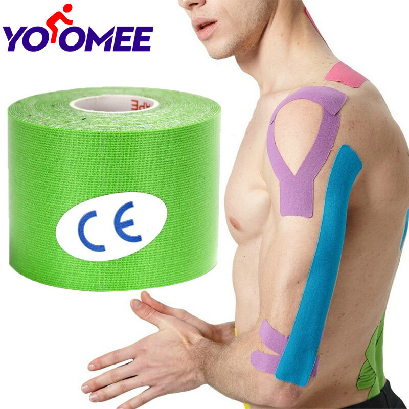 Yoomee 1Pcs Elastic Kinesiology Tape Athletic Recovery Sports Safety Muscle Pain Relief Knee Pads Support Gym Fitness Bandage
