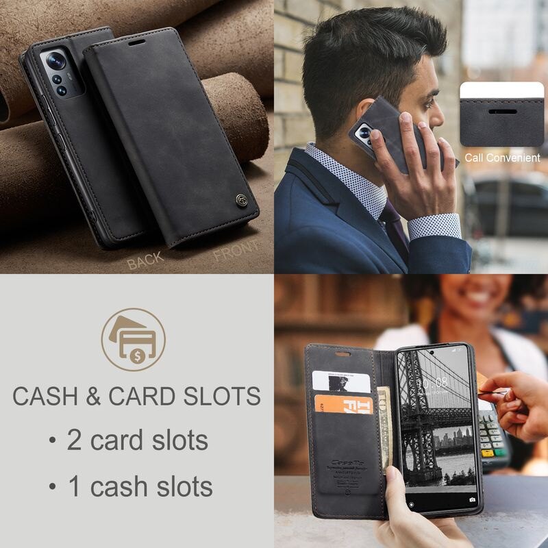 Cho Redmi Note 12 Pro cộng với 5G 4G 2023 note12 note12pro 12S 12pro Xiaomi vỏ điện thoại bằng da vỏ khe cắm thẻ ví đứng chủ chống sốc Bumper nhựa TPU mềm điện thoại nắp gập trường hợp