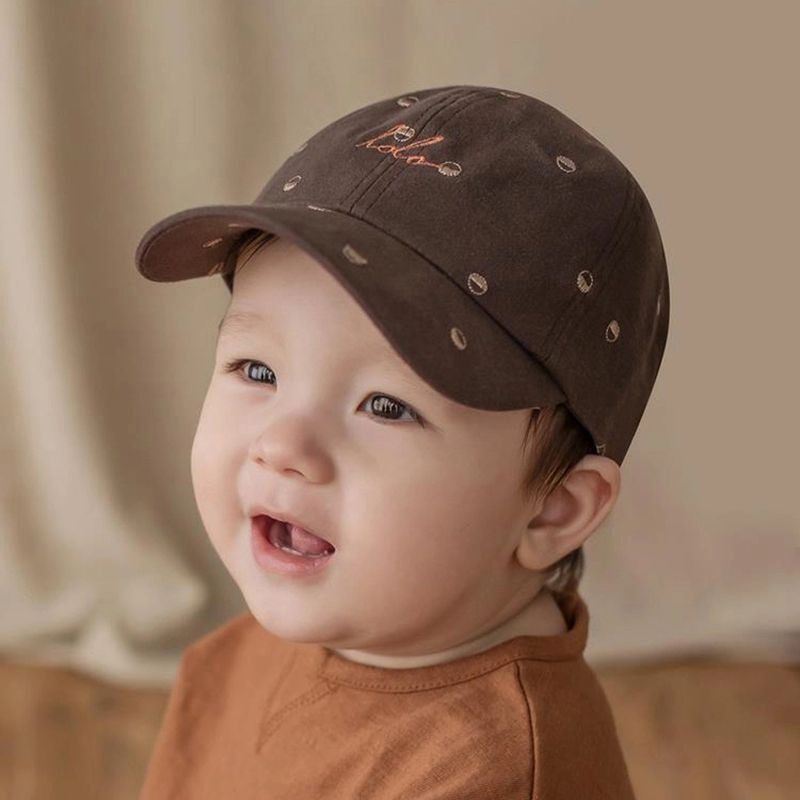 Junyeh Embroidered Lola Baby Boys Hats Cotton Longbrimmed Cap For Kids