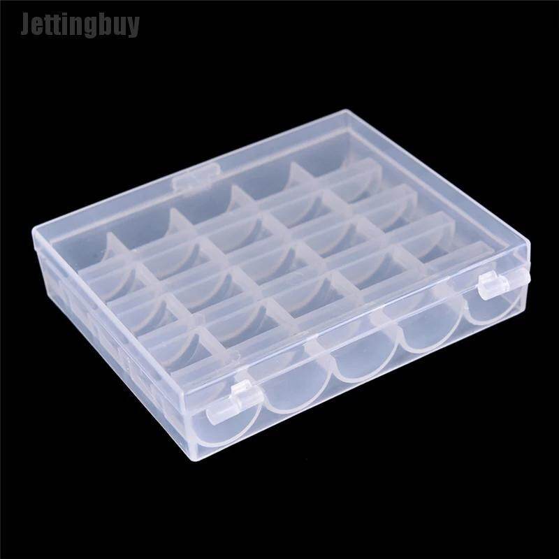 [Jettingbuy] Máy May 25 Ống Chỉ Rỗng Vỏ Suốt Chỉ Sắp Xếp Hộp Nhựa Đựng Đồ, Một Cỡ