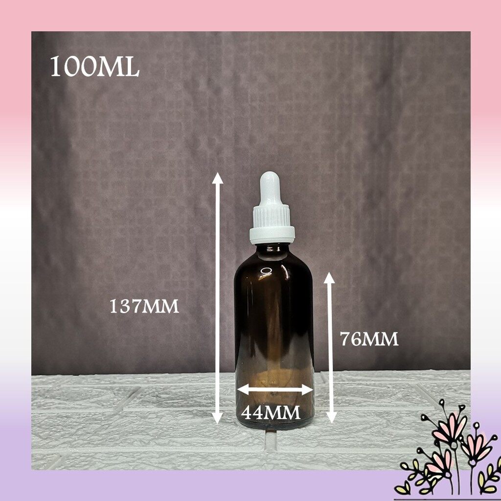 5ML 10ML 50ML 100ML AMBER GLASS DROPPER BOTTLE SERUM BOTTLE EMPTY