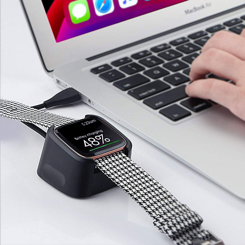 Bộ Sạc Tương Thích Với Fitbit Versa/Versa Lite (Không Dành Cho Versa 2/Versa 3), Đế Sạc Cáp USB Thay Thế Đồng Hồ Thông Minh Versa/Versa Lite/Versa SE, Dây Sạc Điện Chắc Chắn 3Ft