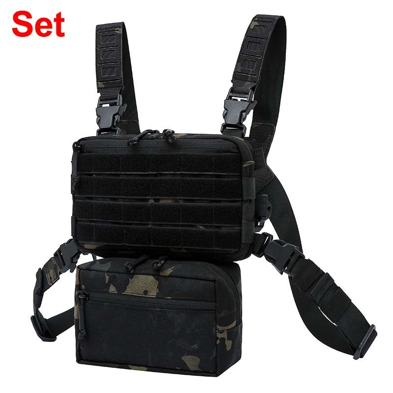 1000D Outdoor Tactical Vest Military Bag CS Chest Rig Magazine Holster Molle System Hiking Bag Men Nylon Backpack EDC Molle Vest Pouch