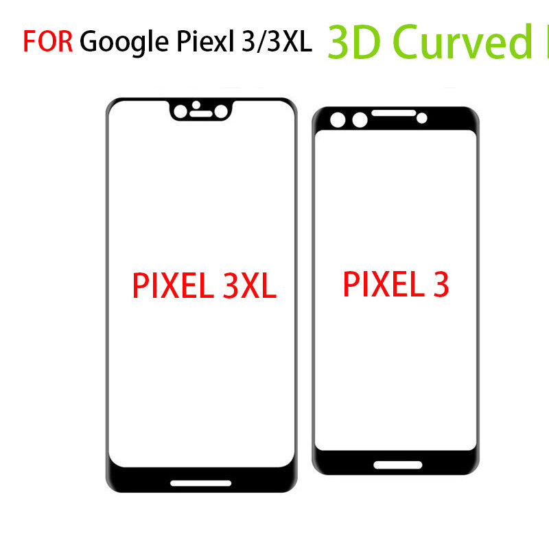 Kính Cường Lực Cong 3D Cho Google Pixel 3 3XL Bảo Vệ Toàn Màn Hình Cho Google Pixel 3 XL Phim Kính Bảo Vệ
