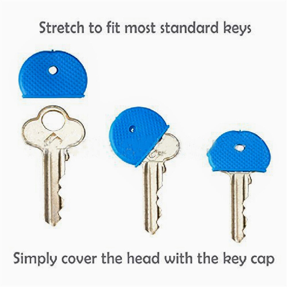10PCS 2022 New Locks Cap Rubber Soft Multi Color Caps Keyring Key Covers Hollow For