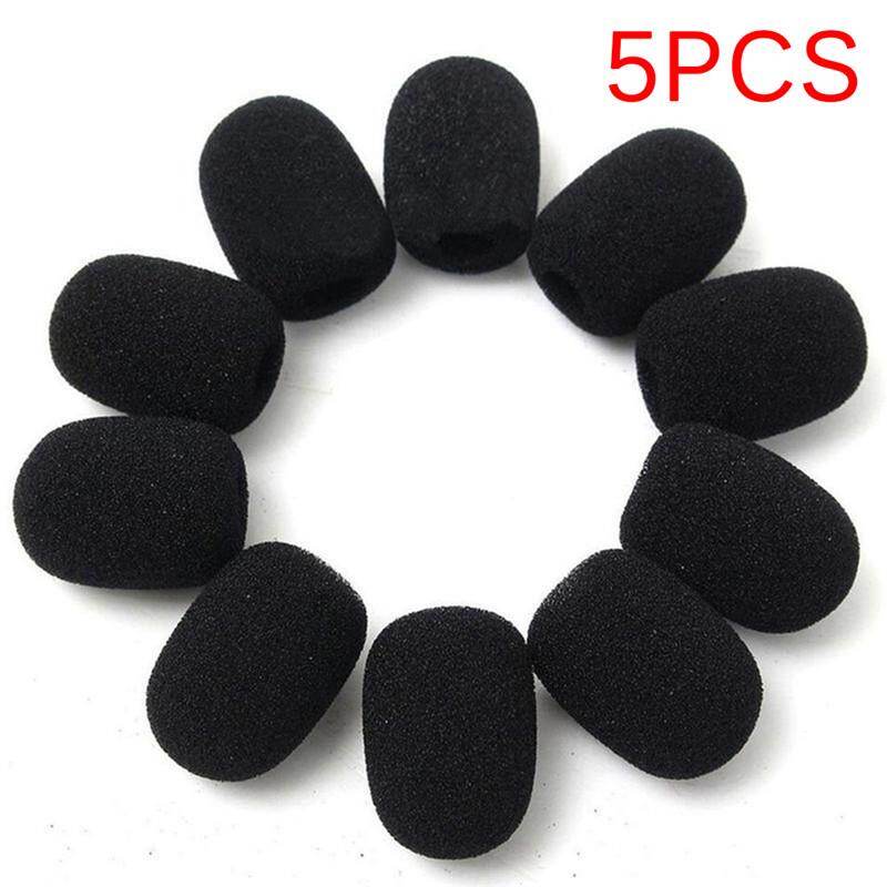 Ministar 5PCS Microphone Headset Grill Windscreen Sponge Foam Black Mic Cover
