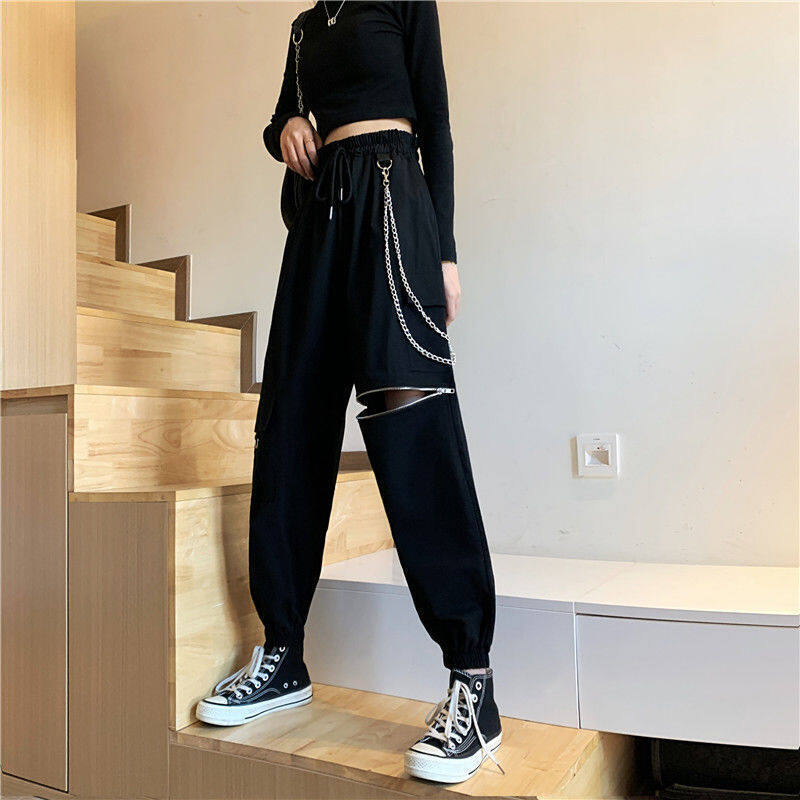 Women High Waist Was Thin Hip-hop Style Harem Trousers