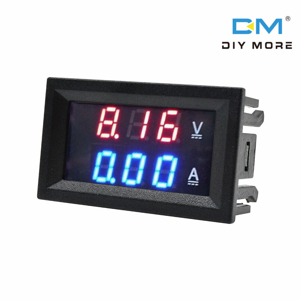 DC100V 50A Red Blue LED Amp Dual Digital Voltmeter Ammeter Volt Amp Meter Gauge