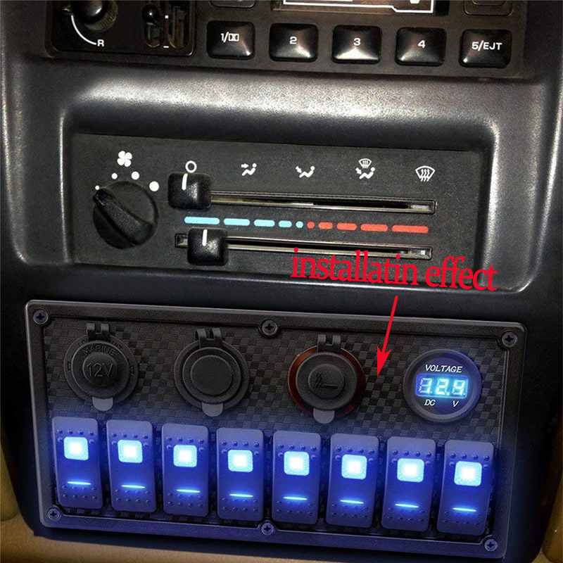 Bảng Công Tắc Tàu Biển 12V/24V 8 Gang Bật Tắt + Cổng USB Kép Ổ Cắm Tàu Biển Cho Xe Hơi Chống Nước Với Vôn Kế Led Sạc USB Cho Xe Hơi Thuyền RV Xe Tải ATV UTV Camper Caravan Bảng Công Tắc Chuyển Đổi 3.1A 4.2A