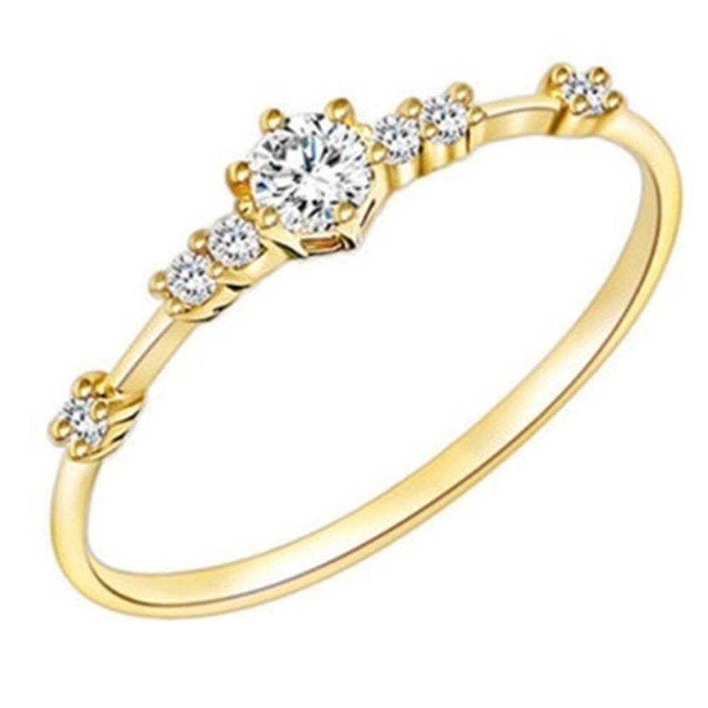 Women Fashion Rhinestone Inlaid Wedding Engagement Finger Ring Jewelry Gift
